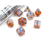 Chessex . CHX Borealis 7 dice set Rose Gold/Light Blue Luminary