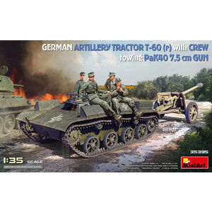 Miniart . MNA 1/35 German Artillery Tractor T-60(r) & Crew Towing PaK40 Gun