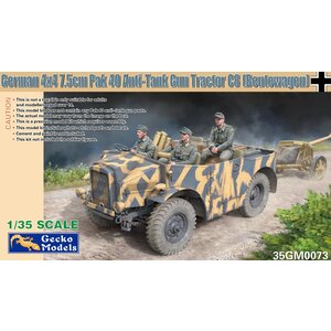 Gecko Models . GEC 1/35 German 4x4 7.5cm Pak 40 Anti-Tank Gun Tractor C8 (Beutewagen)