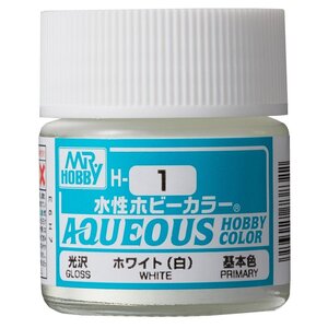 Gunze . GNZ Mr Hobby Aqueous Color H1 Gloss White 10ml