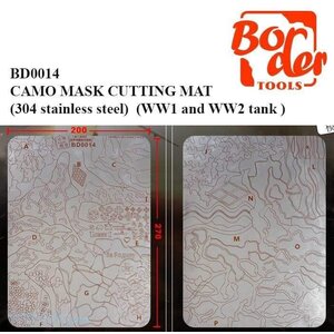Border Model . BDM Camo Masking Cutting Mat WW1+ WW2 Tanks  ( 304 Stainless Steel )