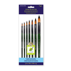 MultiCraft . MCI Artist Brush Set: 'Fierce' Art Set x7 Wood Handle C) Round