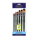 MultiCraft . MCI Artist Brush Set: 'Fierce' Art Set x7 Wood Handle D) Filbert