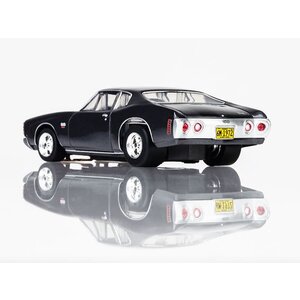 AFX/Racemasters . AFX 1972 SS454 Dusk Gray Metallic with Black Rally Stripes HO Scale Slot Car
