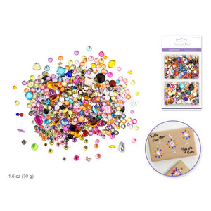 Forever In Time . FRT Paper Craft Emb Gemstones Asst Shapes, Colors and Sizes