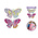 Forever In Time . FRT Paper Craft Emb 5"x3" Sequin Butterflies 2pc Pastel