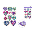 Forever In Time . FRT Paper Craft Stickers Foil Puffy Fancy Hearts
