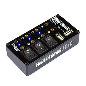 Much More (rc cars) . MMR Power Station Pro Multi Distributor Black (with Tow USB Charging port)