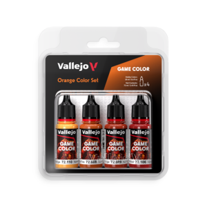 Vallejo Paints . VLJ GAME COLOR ORANGE COLOR SET (4PCS) 72-110, 008, 009, 106
