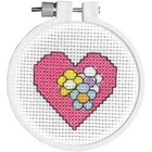 Janlynn . JLY Heart Cross Stitch Kit 3" Round