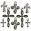 Cousins Corporation . CCA Silver & Black Crosses Jewelry Basics 8 per pkg