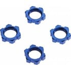 Traxxas . TRA Wheel nuts, splined, 17mm, serrated (blue-anodized) (4)