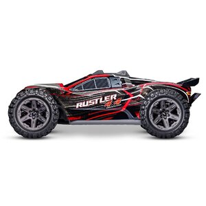 Traxxas . TRA Rustler 1/10 Brushless Stadium Truck RTR w/TQ 2.4ghz and BL-2s No Batt. Red