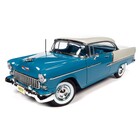 American Muscle Diecast . AMD 1/18 1955 Chevrolet Bel Air Hardtop Blue & Ivory
