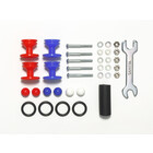 Tamiya America Inc. . TAM LOW FRICTION PLASTIC DOUBLE ROLLERS w/RUBBER RINGS (RED & BLUE/13-12mm)