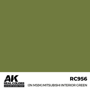 A K Interactive . AKI Real Colors IJN M3 (M) MITSUBISHI Interior Green 17 ml.