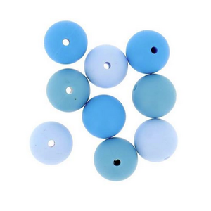 Perler (beads) PRL Bohin Round Silicone Beads 9/Pkg BLUE ASSORTMENT 15MM