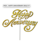 McCall's Bakers Warehouse (MBW) Happy Anniversary Gold Pick 11 Cake Toper