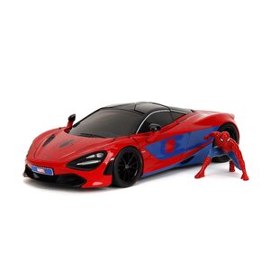 Jada Toys . JAD 1/24 "Hollywood Rides" - Marvel McLaren 720S w/ Spider-Man