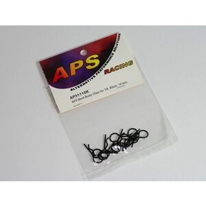 APS Racing . APS Large Bent Body Clips Black 10Pc