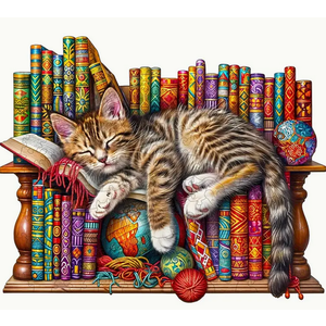 PM Hobbycraft's Own . PMO Sleeping Kitten  Wooden Puzzle