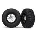 Traxxas . TRA Slash Tires, 4WD F/R, 2WD Rear, Satin Chrome & Black