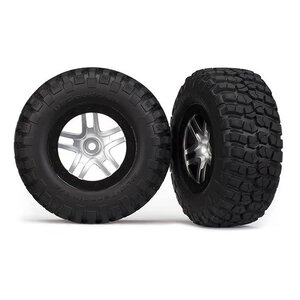 Traxxas . TRA Slash Tires, 4WD F/R, 2WD Rear, Satin Chrome & Black