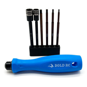 BOLD RC . BOL 1/8th Tool Set, 1/4" Quick Drive Hex & Nut Driver 6 Piece Set w/Handle