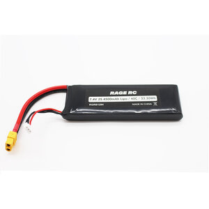 Rage RC . RGR 2S 7.4V 4500mAh 40C Battery Pack with XT60 Connector; Velocity 900BL