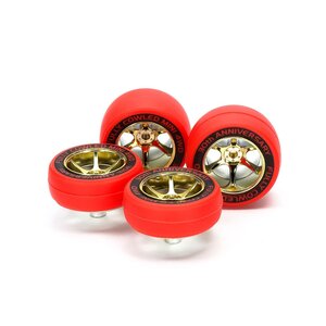 Tamiya America Inc. . TAM Fully Cowled 30th Anniversary Red Slick Tires & Gold Color Plated Wheels