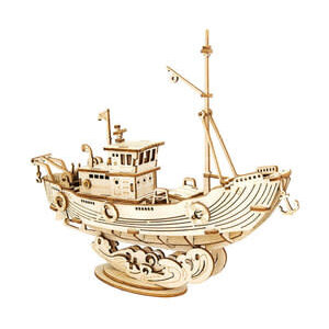 Robotime . ROE Classic 3D Wood Puzzles; Fishing Ship