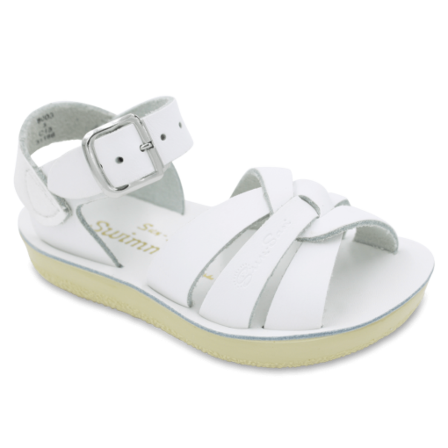 white saltwater sandals
