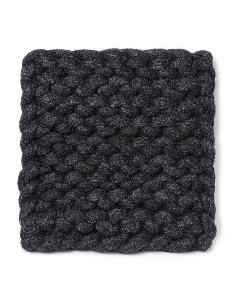 Chunky Knitted Trivet Charcoal
