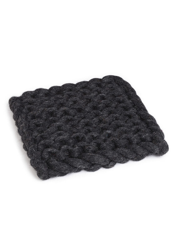 Chunky Knitted Trivet Charcoal