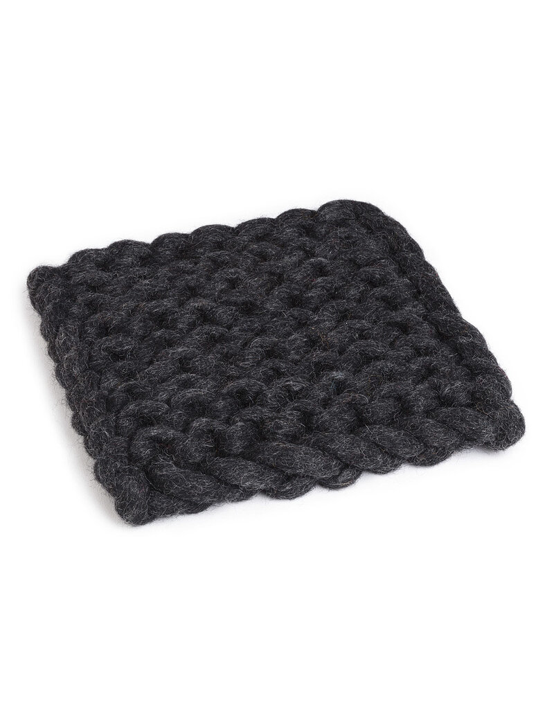 Chunky Knitted Trivet Charcoal