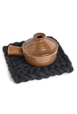 Chunky Knitted Trivet Charcoal