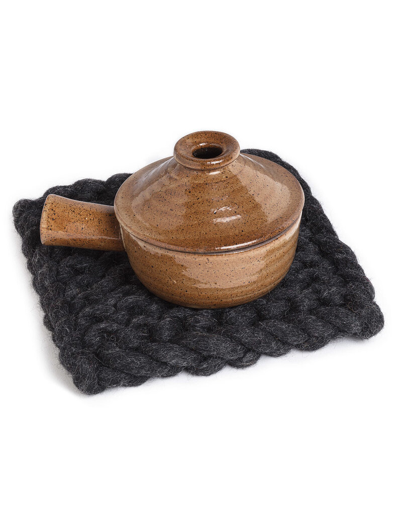Chunky Knitted Trivet Charcoal