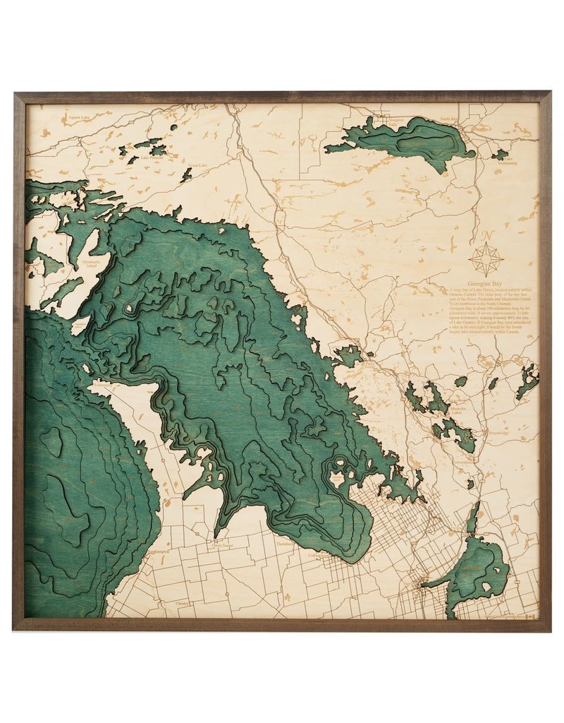 Georgian Bay 3d Wall Map 35cmx35cm