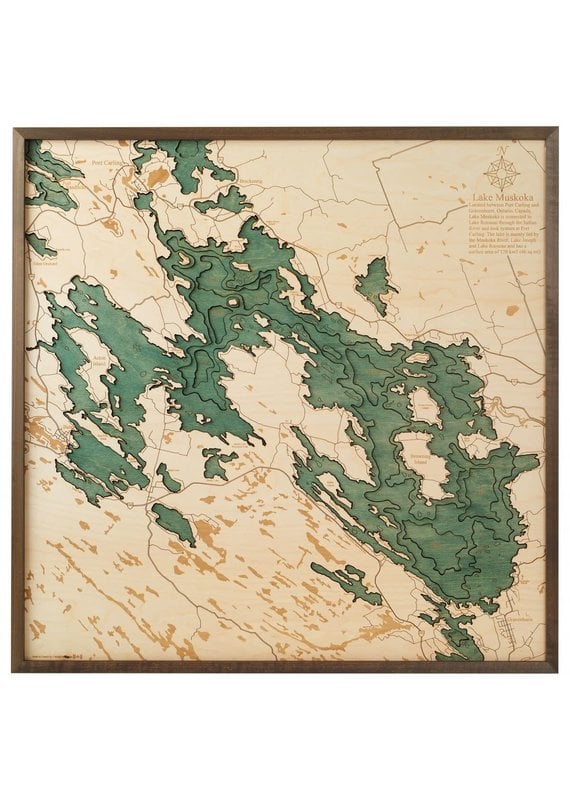 Lake Muskoka 3d Wall Map 76cmx76cm