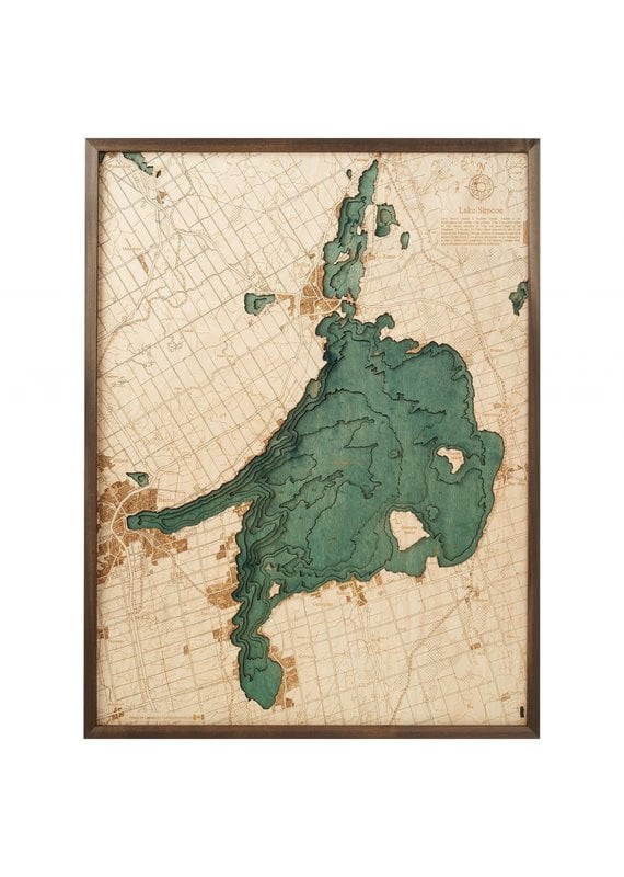 Lake Simcoe 3d Wall Map 81cmx61cm