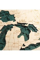 Great Lakes of North America 3d Wall Map 40.5cmx30.5cm