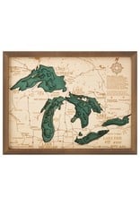 Great Lakes of North America 3d Wall Map 40.5cmx30.5cm