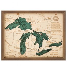 Great Lakes of North America 3d Wall Map 40.5cmx30.5cm