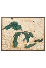 Great Lakes of North America 3d Wall Map 81cmx61cm