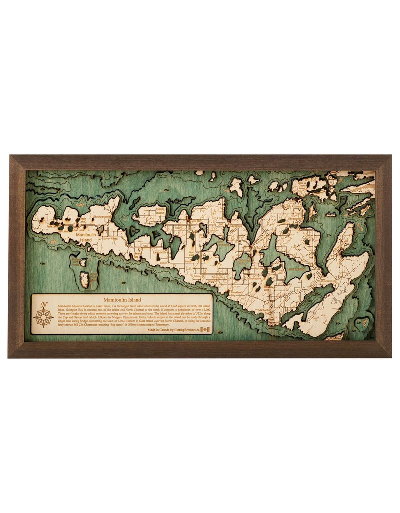 Manitoulin Island 3d Wall Map 40.5cmx20cm