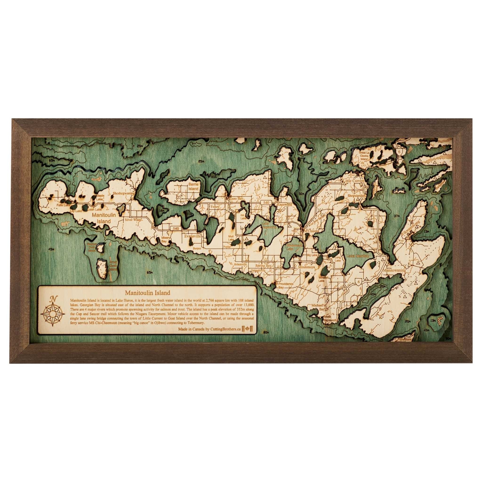 Manitoulin Island 3d Wall Map 40 5cmx20cm DeFerrari Home   Manitoulin Island 3d Wall Map 405cmx20cm 