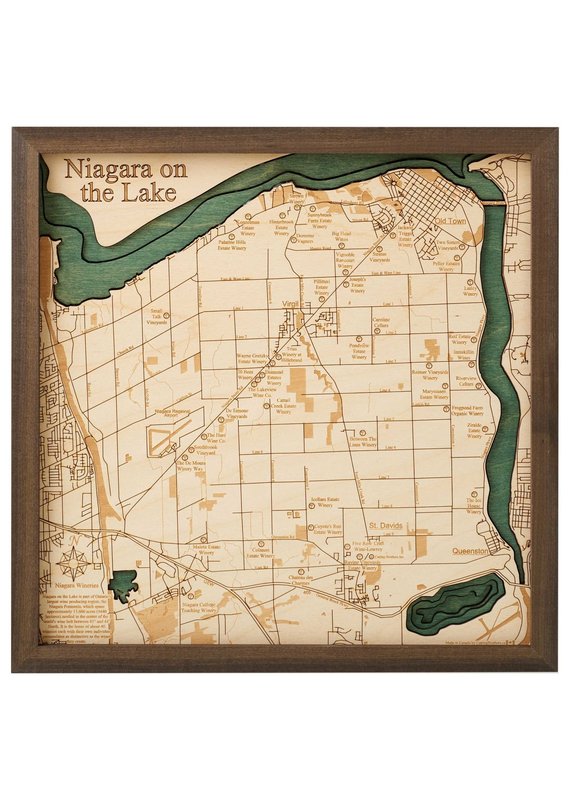 Niagara on the Lake Wineries 3d Wall Map 35cmx35cm