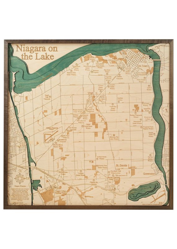 Niagara on the Lake Wineries 3d Wall Map 76cmx76cm