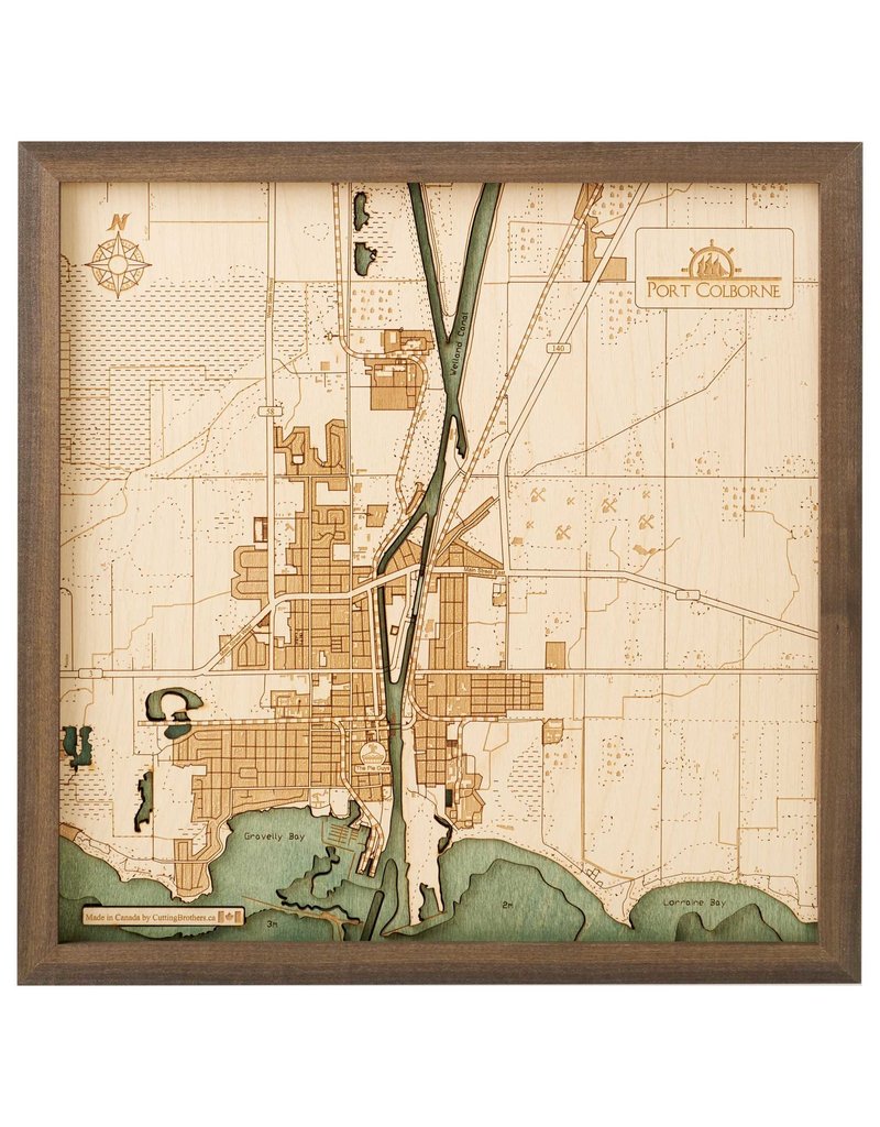 Port Colborne 3d Wall Map 35cmx35cm