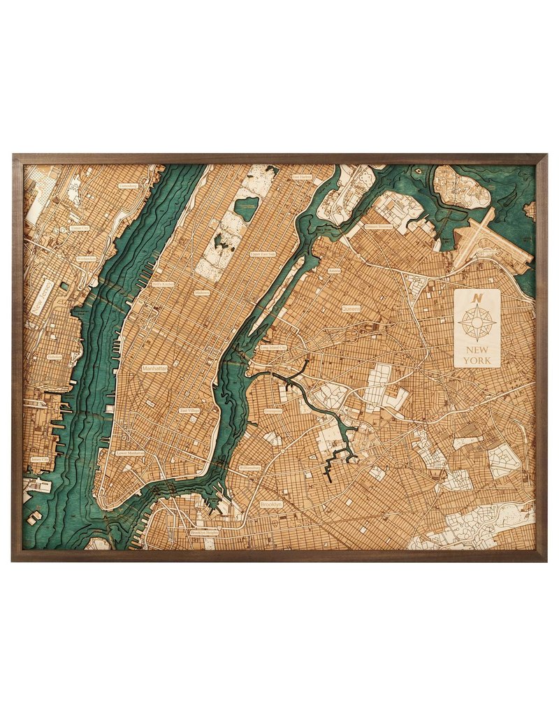 Manhattan 3d Wall Map 81cmx61cm